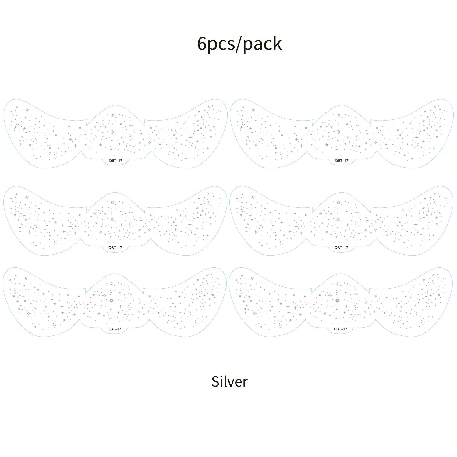 6Pcs Fake Freckle Stickers for Women Waterproof Golden Silver Glitter Temporary Tattoos for Face Makeup Holiday Music Party