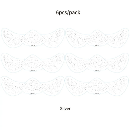 6Pcs Fake Freckle Stickers for Women Waterproof Golden Silver Glitter Temporary Tattoos for Face Makeup Holiday Music Party