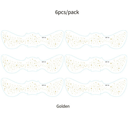 6Pcs Fake Freckle Stickers for Women Waterproof Golden Silver Glitter Temporary Tattoos for Face Makeup Holiday Music Party