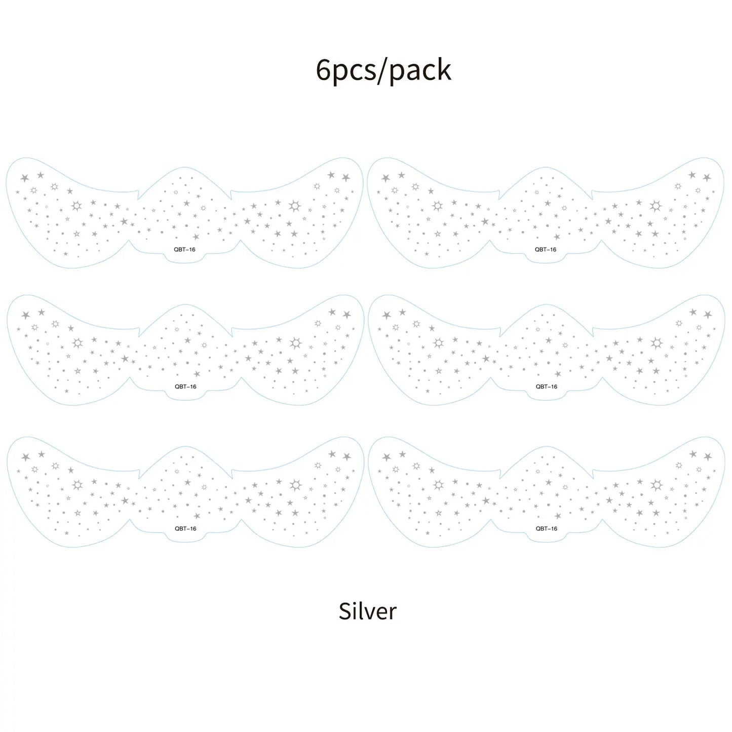 6Pcs Fake Freckle Stickers for Women Waterproof Golden Silver Glitter Temporary Tattoos for Face Makeup Holiday Music Party