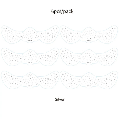 6Pcs Fake Freckle Stickers for Women Waterproof Golden Silver Glitter Temporary Tattoos for Face Makeup Holiday Music Party