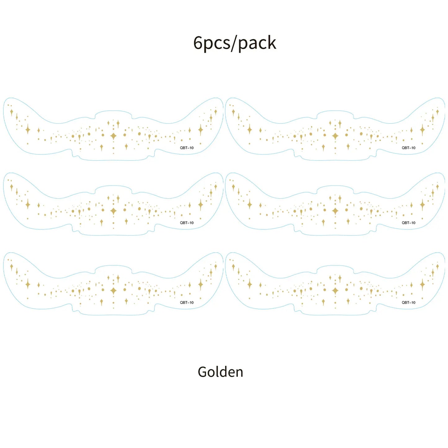 6Pcs Fake Freckle Stickers for Women Waterproof Golden Silver Glitter Temporary Tattoos for Face Makeup Holiday Music Party