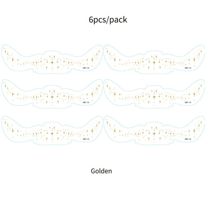 6Pcs Fake Freckle Stickers for Women Waterproof Golden Silver Glitter Temporary Tattoos for Face Makeup Holiday Music Party