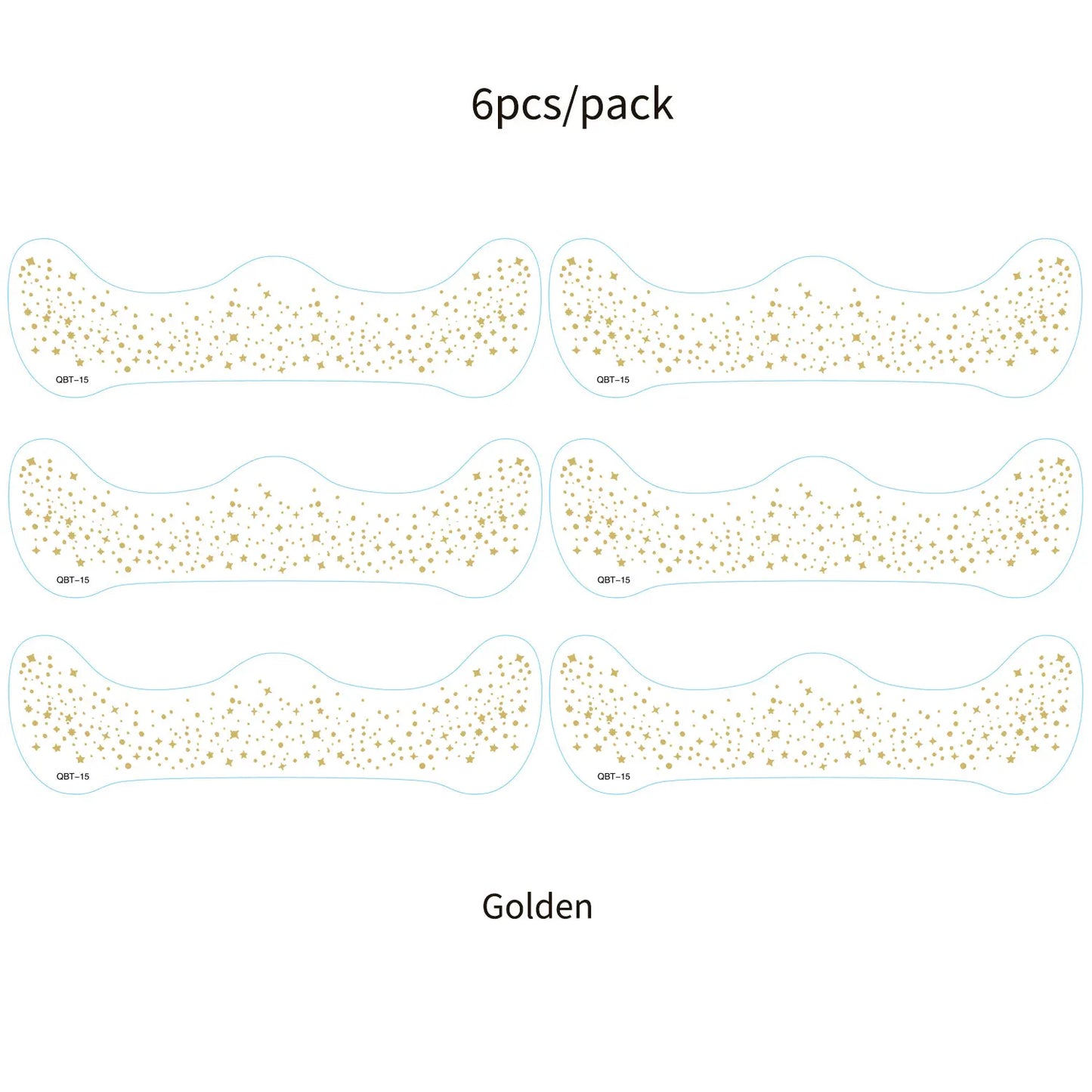 6Pcs Fake Freckle Stickers for Women Waterproof Golden Silver Glitter Temporary Tattoos for Face Makeup Holiday Music Party