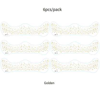 6Pcs Fake Freckle Stickers for Women Waterproof Golden Silver Glitter Temporary Tattoos for Face Makeup Holiday Music Party