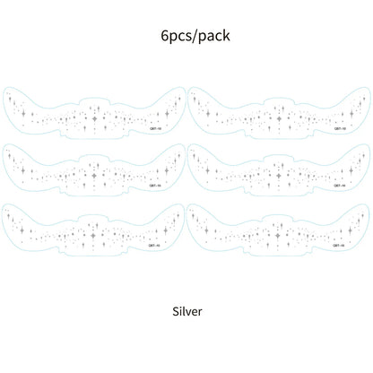 6Pcs Fake Freckle Stickers for Women Waterproof Golden Silver Glitter Temporary Tattoos for Face Makeup Holiday Music Party