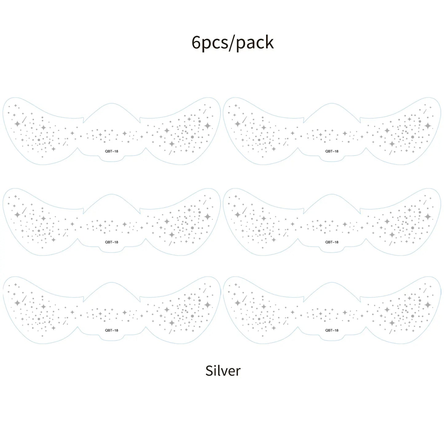 6Pcs Fake Freckle Stickers for Women Waterproof Golden Silver Glitter Temporary Tattoos for Face Makeup Holiday Music Party