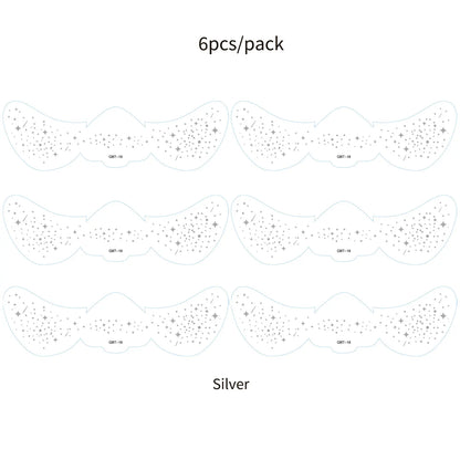 6Pcs Fake Freckle Stickers for Women Waterproof Golden Silver Glitter Temporary Tattoos for Face Makeup Holiday Music Party