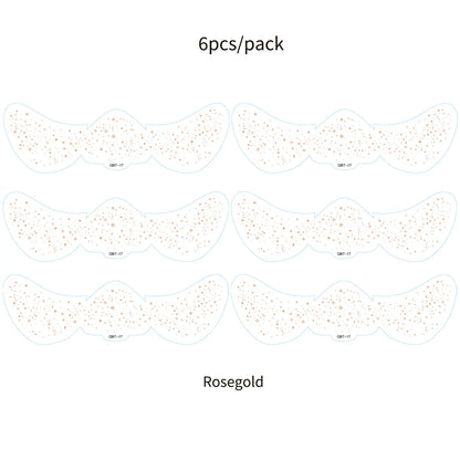 6Pcs Fake Freckle Stickers for Women Waterproof Golden Silver Glitter Temporary Tattoos for Face Makeup Holiday Music Party