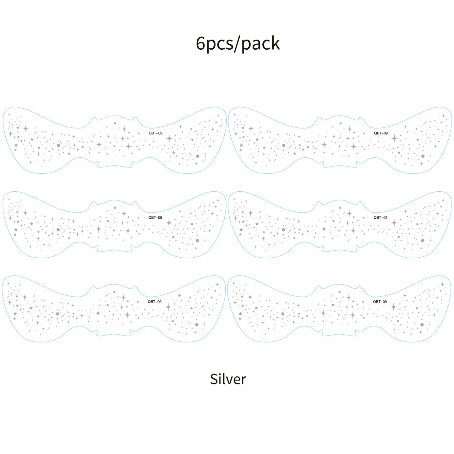 6Pcs Fake Freckle Stickers for Women Waterproof Golden Silver Glitter Temporary Tattoos for Face Makeup Holiday Music Party
