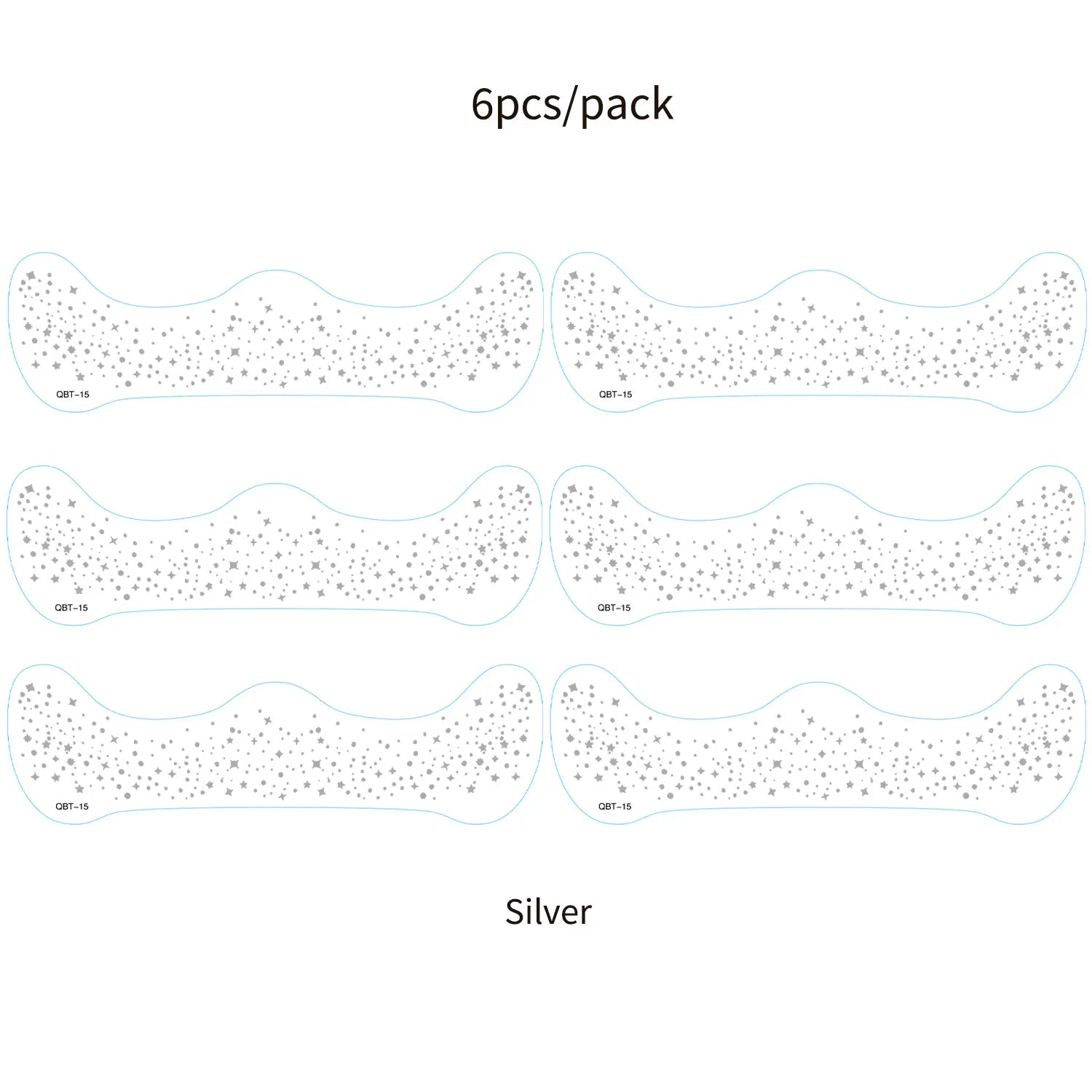 6Pcs Fake Freckle Stickers for Women Waterproof Golden Silver Glitter Temporary Tattoos for Face Makeup Holiday Music Party