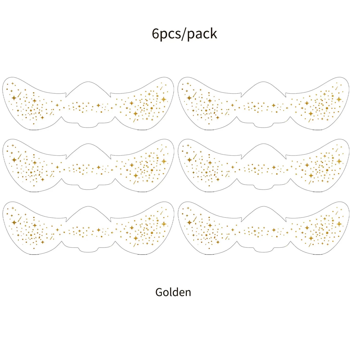 6Pcs Fake Freckle Stickers for Women Waterproof Golden Silver Glitter Temporary Tattoos for Face Makeup Holiday Music Party