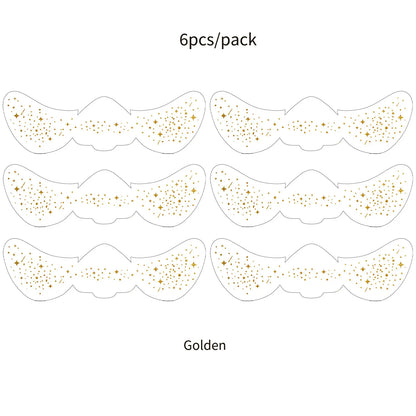 6Pcs Fake Freckle Stickers for Women Waterproof Golden Silver Glitter Temporary Tattoos for Face Makeup Holiday Music Party