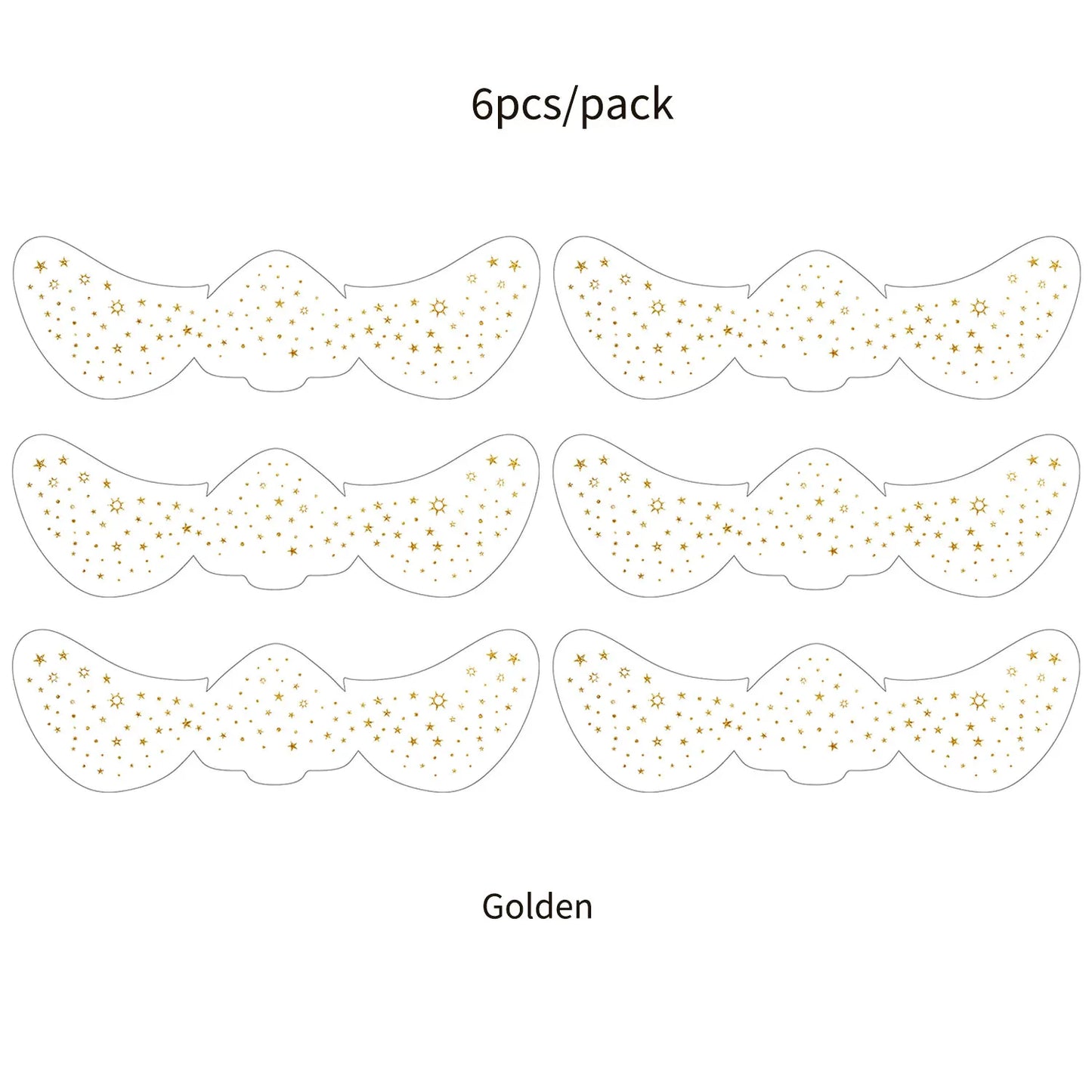 6Pcs Fake Freckle Stickers for Women Waterproof Golden Silver Glitter Temporary Tattoos for Face Makeup Holiday Music Party