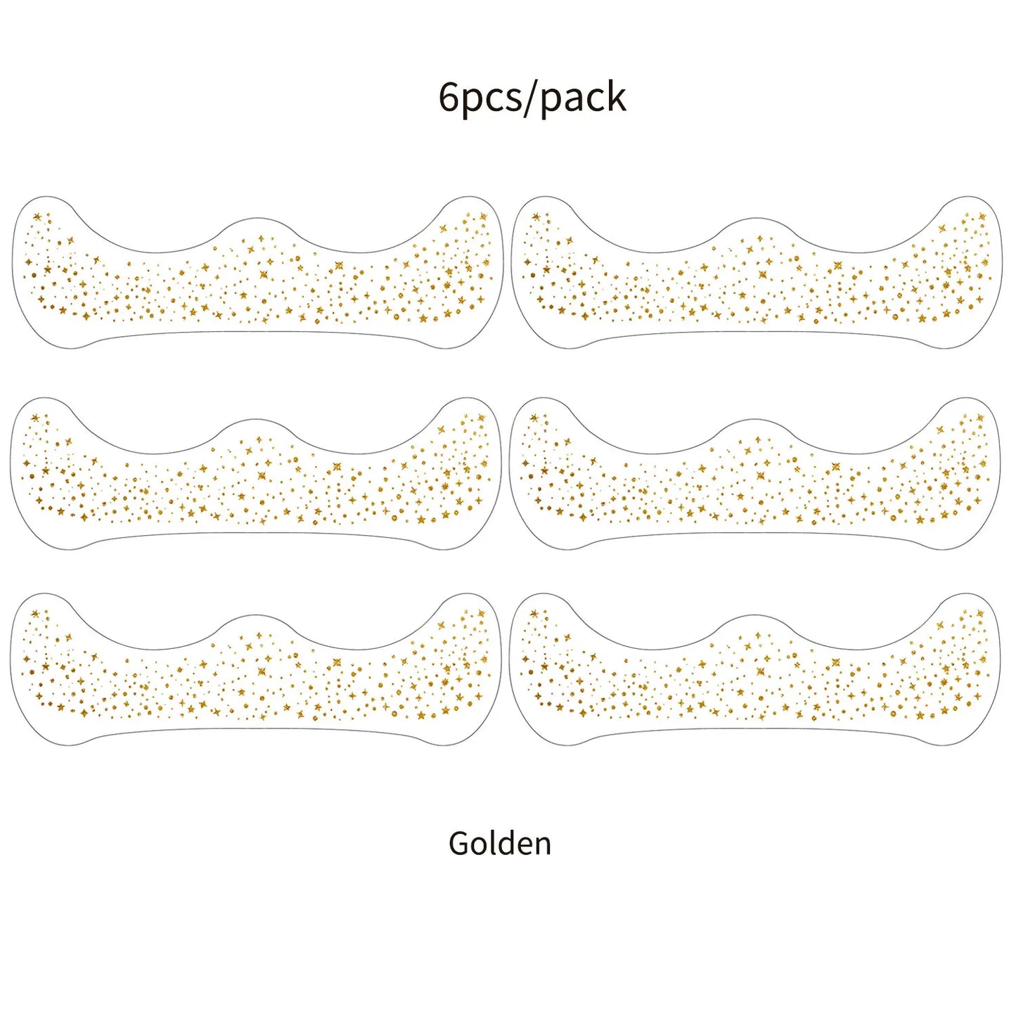 6Pcs Fake Freckle Stickers for Women Waterproof Golden Silver Glitter Temporary Tattoos for Face Makeup Holiday Music Party