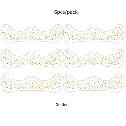 6Pcs Fake Freckle Stickers for Women Waterproof Golden Silver Glitter Temporary Tattoos for Face Makeup Holiday Music Party