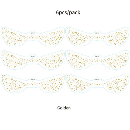 6Pcs Fake Freckle Stickers for Women Waterproof Golden Silver Glitter Temporary Tattoos for Face Makeup Holiday Music Party
